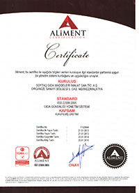 ISO 22000:2005 BELGESİ